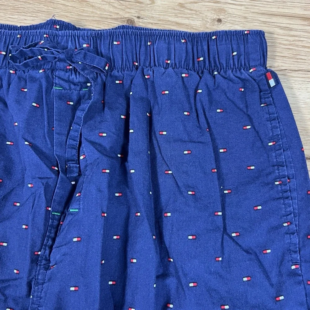 Tommy Hilfiger Navy Logo Pajama Lounge Pants Elastic‎ Waist Drawstring S